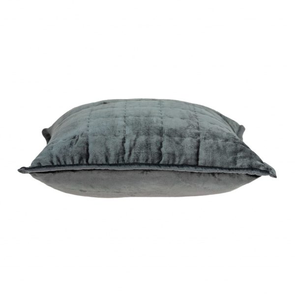 Super Soft Charcoal Solid Quilted Pillow Cover - Image 3