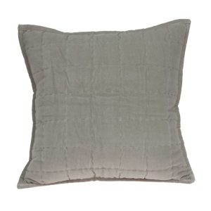 20" x 0.5" x 20" Transitional Gray Solid Quilted Pillow Cover