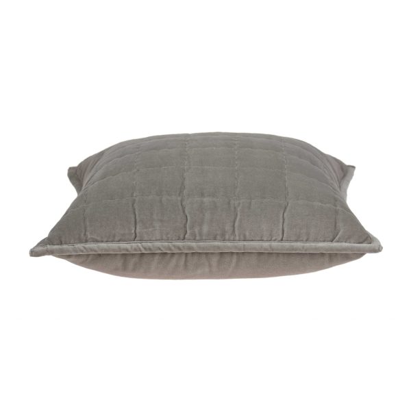 20" x 0.5" x 20" Transitional Gray Solid Quilted Pillow Cover - Image 3