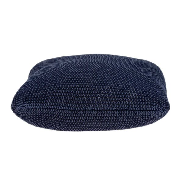 Casual Square Sweater Knit Navy Blue Accent Pillow Cover - Image 3