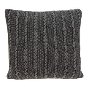 Casual Sweater Knit Gray Stripe Accent Pillow Cover