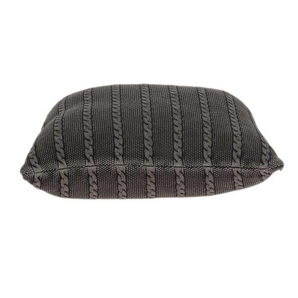 Casual Sweater Knit Gray Stripe Accent Pillow Cover - Image 3