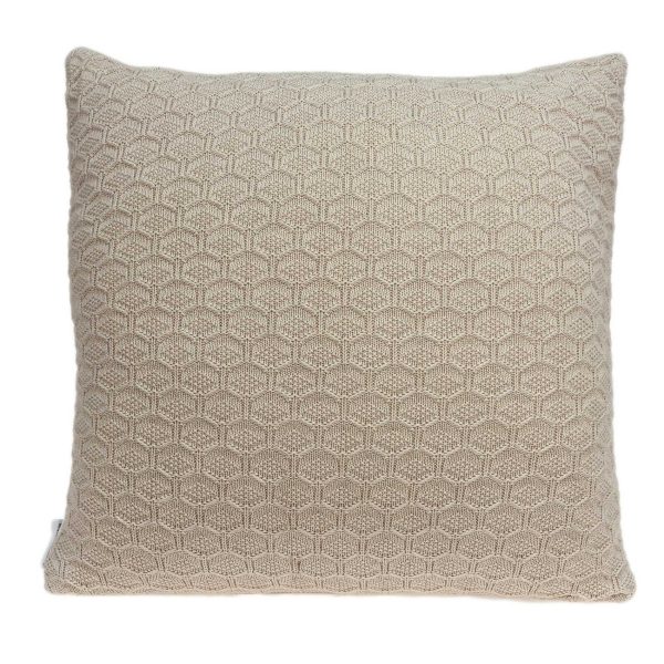 Casual Tan Honeycomb Design Square Accent Pillow Cover