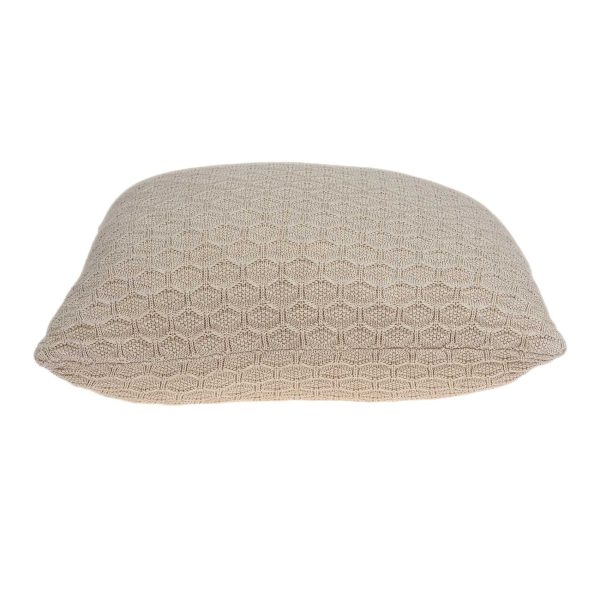 Casual Tan Honeycomb Design Square Accent Pillow Cover - Image 3