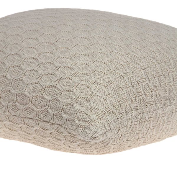 Casual Tan Honeycomb Design Square Accent Pillow Cover - Image 4