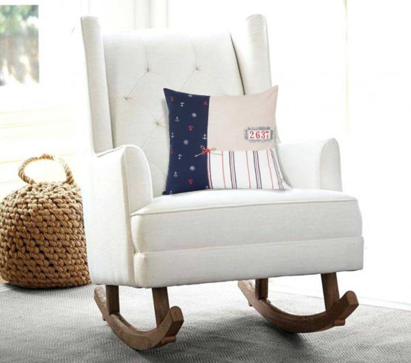 20" x 0.5" x 20" Nautical Multicolor Pillow Cover