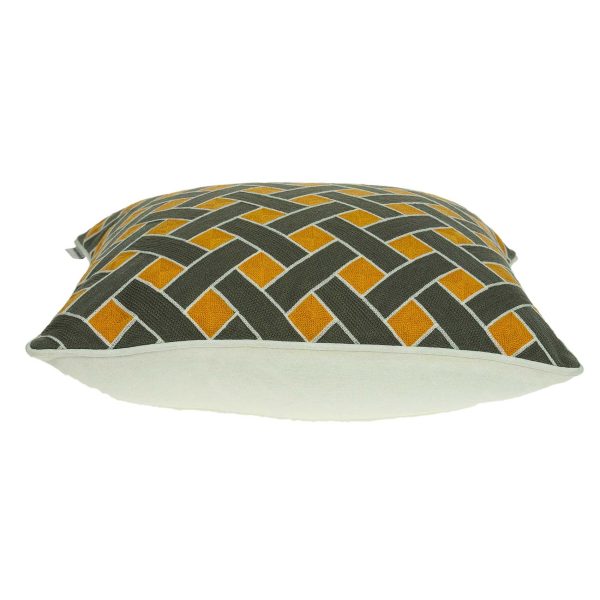 20" x 0.5" x 20" Transitional Gray Orange and White Pillow Cover - Image 3
