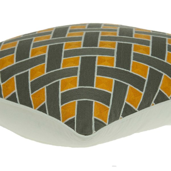 20" x 0.5" x 20" Transitional Gray Orange and White Pillow Cover - Image 4