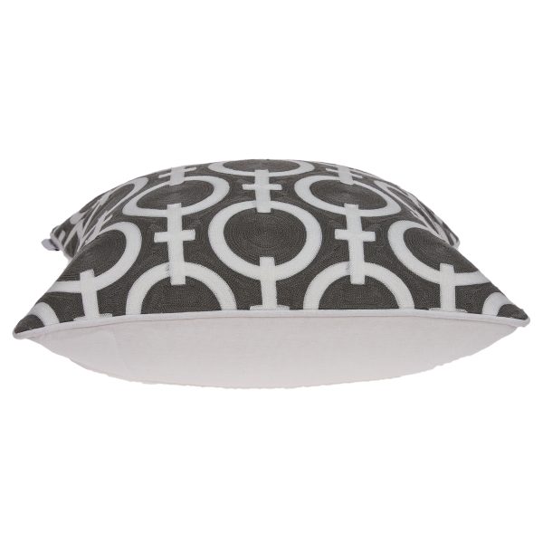 20" x 0.5" x 20" Transitional Gray and White Cotton Pillow Cover - Image 3