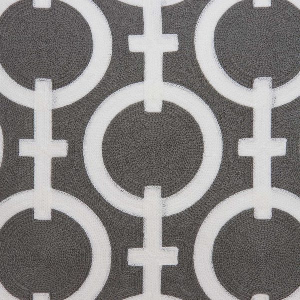 20" x 0.5" x 20" Transitional Gray and White Cotton Pillow Cover - Image 5