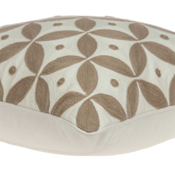 20" x 0.5" x 20" Transitional Beige and White Cotton Pillow Cover - Image 4