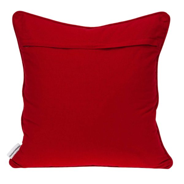 20" x 0.5" x 20" Transitional Red and White Pillow Cover - Image 2