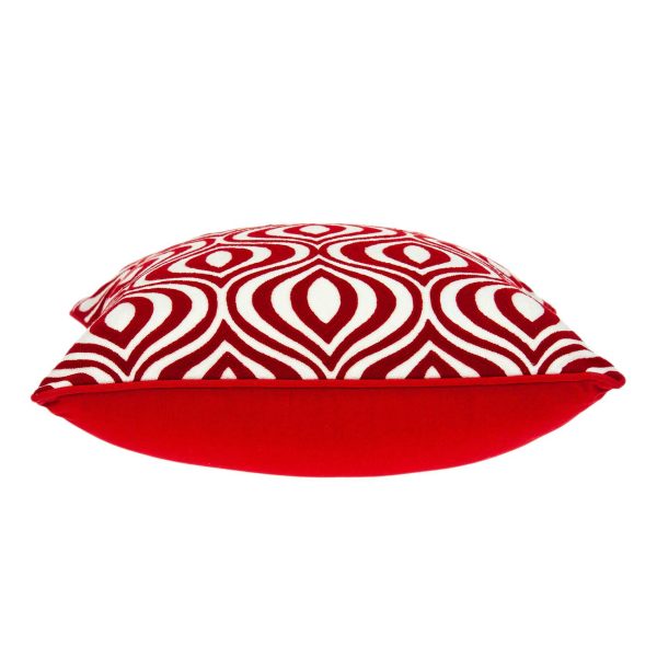 20" x 0.5" x 20" Transitional Red and White Pillow Cover - Image 3