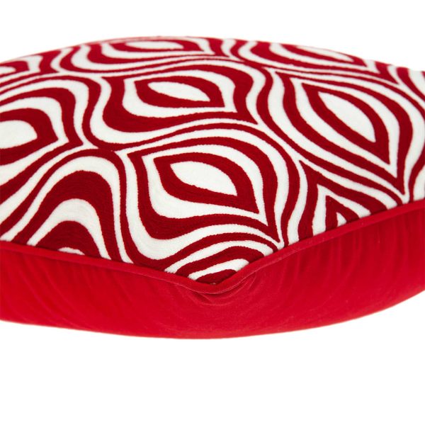 20" x 0.5" x 20" Transitional Red and White Pillow Cover - Image 4