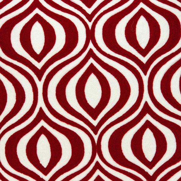 20" x 0.5" x 20" Transitional Red and White Pillow Cover - Image 5