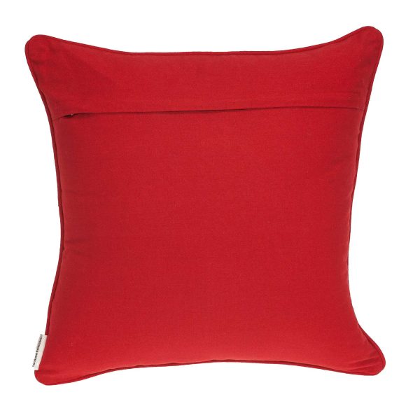 20" x 0.5" x 20" Transitional Red and White Cotton Pillow Cover - Image 2