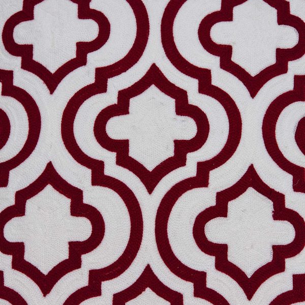 20" x 0.5" x 20" Transitional Red and White Cotton Pillow Cover - Image 5