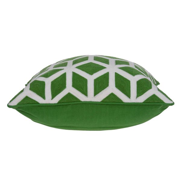 20" x 0.5" x 20" Transitional Green and White Pillow Cover - Image 3
