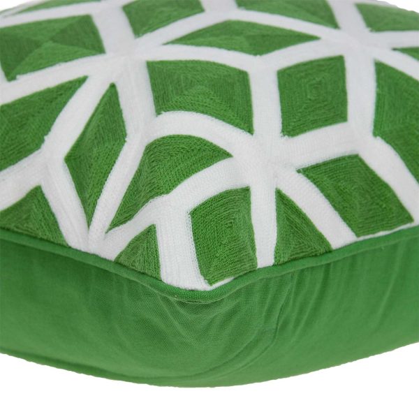 20" x 0.5" x 20" Transitional Green and White Pillow Cover - Image 4