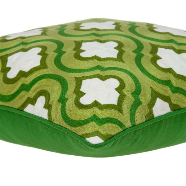 20" x 0.5" x 20" Transitional Green and White Accent Pillow Cover - Image 4