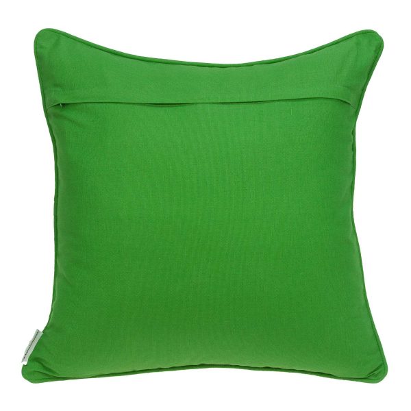 20" x 0.5" x 20" Transitional Green and White Accent Cotton Pillow Cover - Image 2