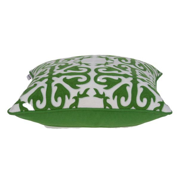 20" x 0.5" x 20" Transitional Green and White Accent Cotton Pillow Cover - Image 3