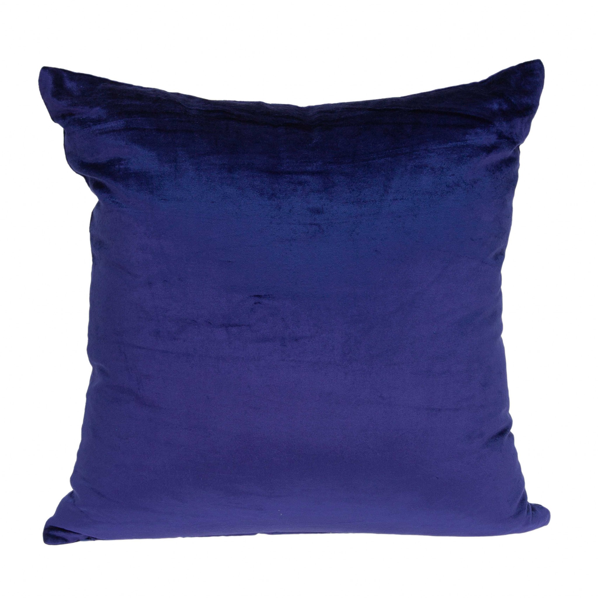 18" x 7" x 18" Transitional Royal Blue Solid Pillow Cover With Poly Insert