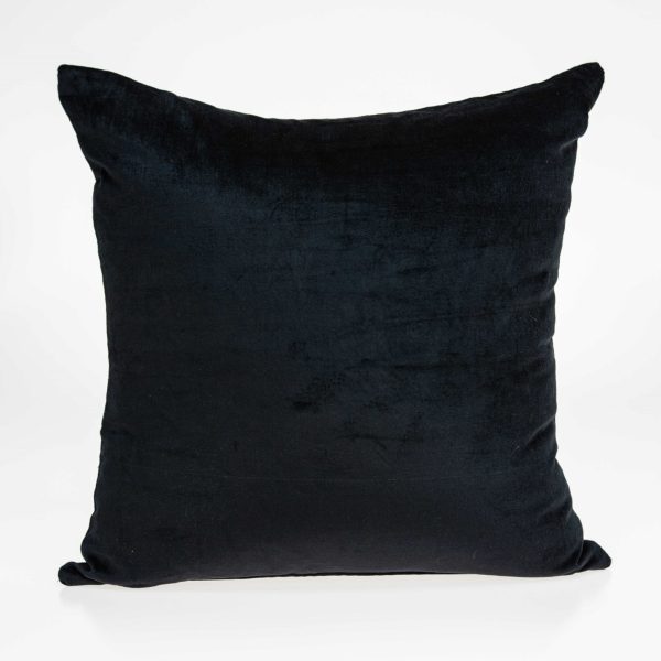 18" x 7" x 18" Transitional Black Solid Pillow Cover With Poly Insert - Image 2