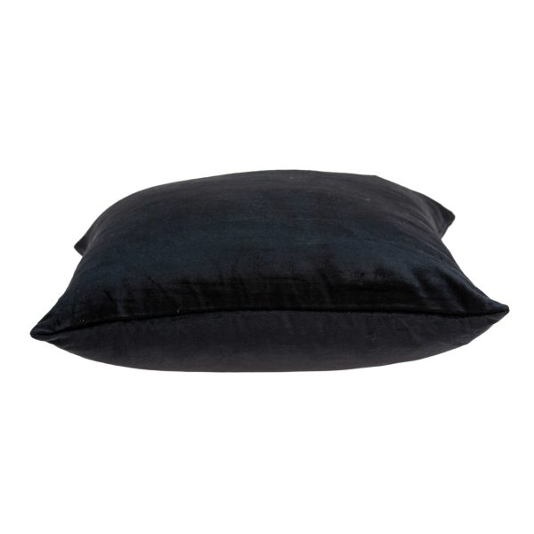 18" x 7" x 18" Transitional Black Solid Pillow Cover With Poly Insert - Image 3
