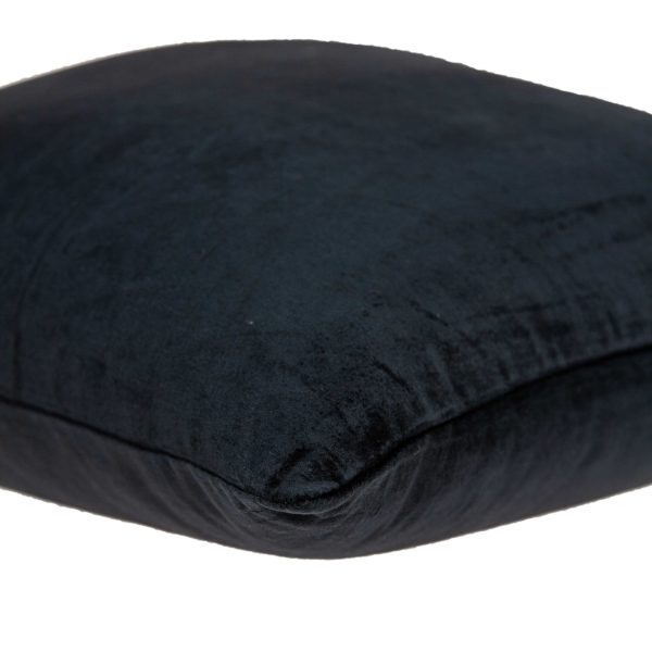 18" x 7" x 18" Transitional Black Solid Pillow Cover With Poly Insert - Image 4