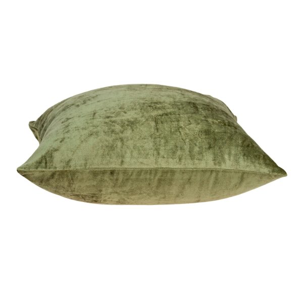 18" x 7" x 18" Transitional Olive Solid Pillow Cover With Poly Insert - Image 3