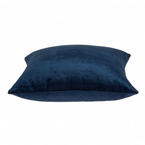 18" x 7" x 18" Transitional Navy Blue Solid Pillow Cover With Poly Insert - Image 3