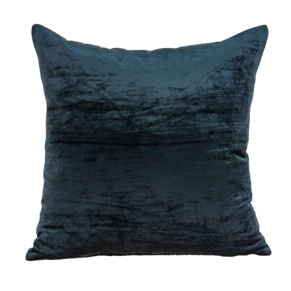20" x 7" x 20" Transitional Dark Blue Solid Pillow Cover With Poly Insert - Image 2