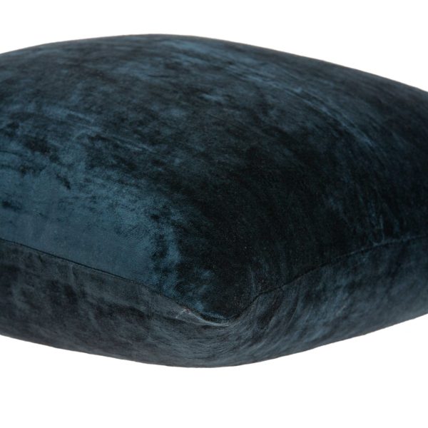20" x 7" x 20" Transitional Dark Blue Solid Pillow Cover With Poly Insert - Image 4