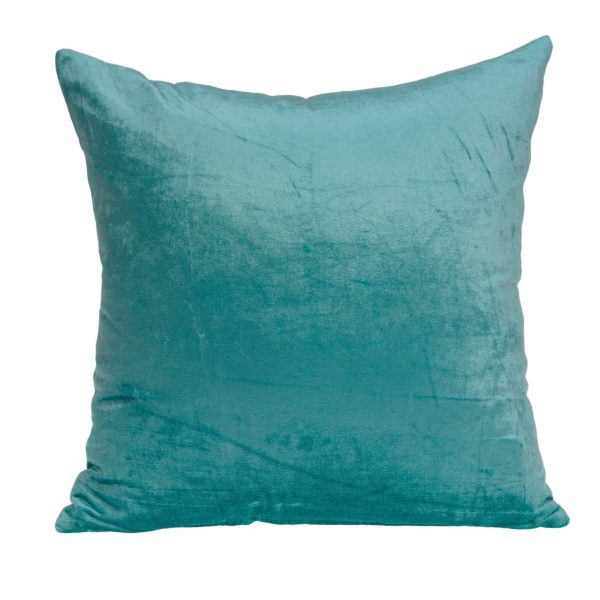 20" x 7" x 20" Transitional Aqua Solid Pillow Cover With Poly Insert - Image 2