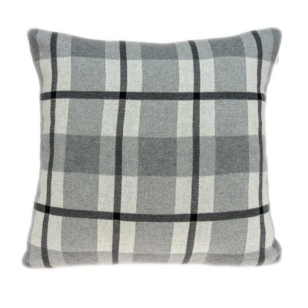 20" x 7" x 20" Transitional Tan & Grey Cotton Pillow Cover With Poly Insert