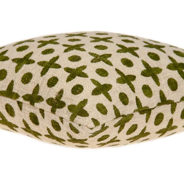 18" x 7" x 18" Transitional Beige Printed Pillow Cover With Poly Insert - Image 4