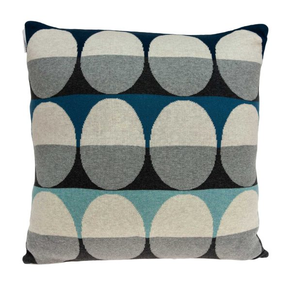 20" x 7" x 20" Transitional Gray And Blue Pillow Cover With Poly Insert - Image 2