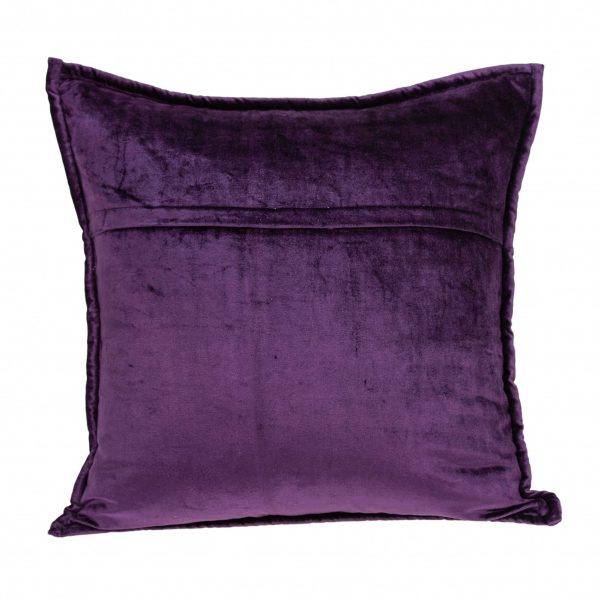 20" x 7" x 20" Transitional Purple Solid Quilted Pillow Cover With Poly Insert - Image 2