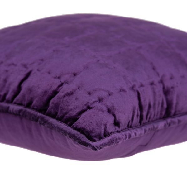 20" x 7" x 20" Transitional Purple Solid Quilted Pillow Cover With Poly Insert - Image 4