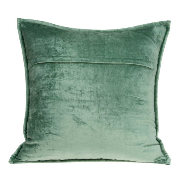 20" x 7" x 20" Transitional Green Solid Quilted Pillow Cover With Poly Insert - Image 2