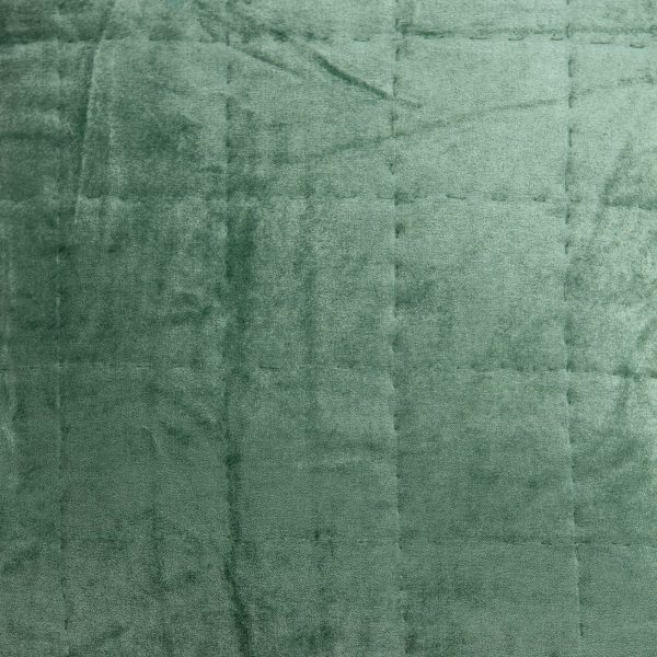 20" x 7" x 20" Transitional Green Solid Quilted Pillow Cover With Poly Insert - Image 5