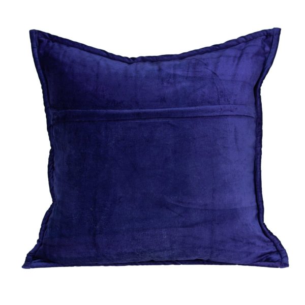 20" x 7" x 20" Transitional Royal Blue Quilted Pillow Cover With Poly Insert - Image 2