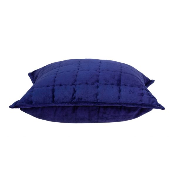20" x 7" x 20" Transitional Royal Blue Quilted Pillow Cover With Poly Insert - Image 3