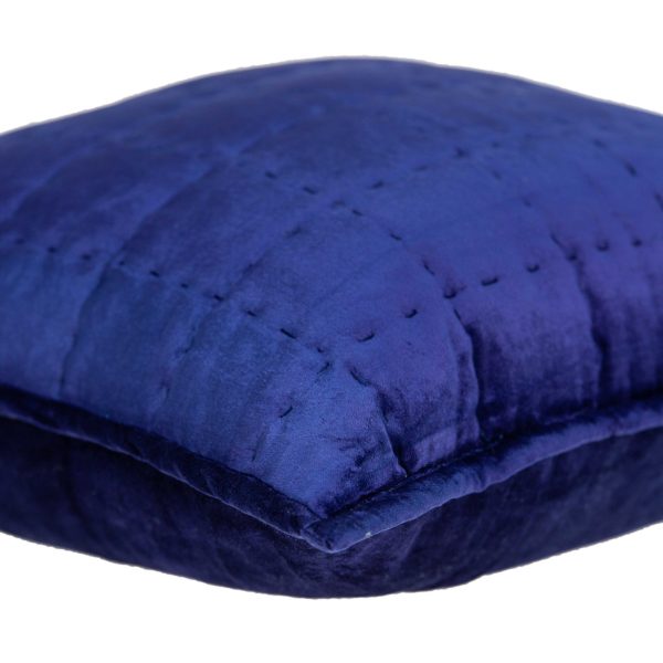 20" x 7" x 20" Transitional Royal Blue Quilted Pillow Cover With Poly Insert - Image 4