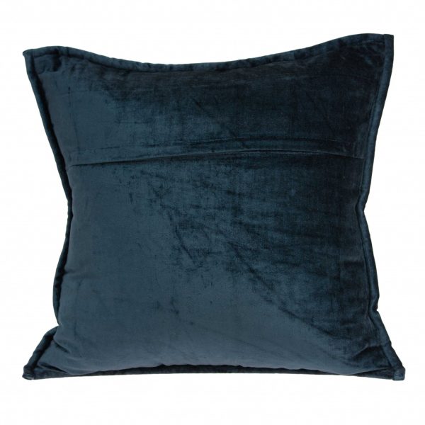 20" x 7" x 20" Transitional Dark Blue Quilted Pillow Cover With Poly Insert - Image 2