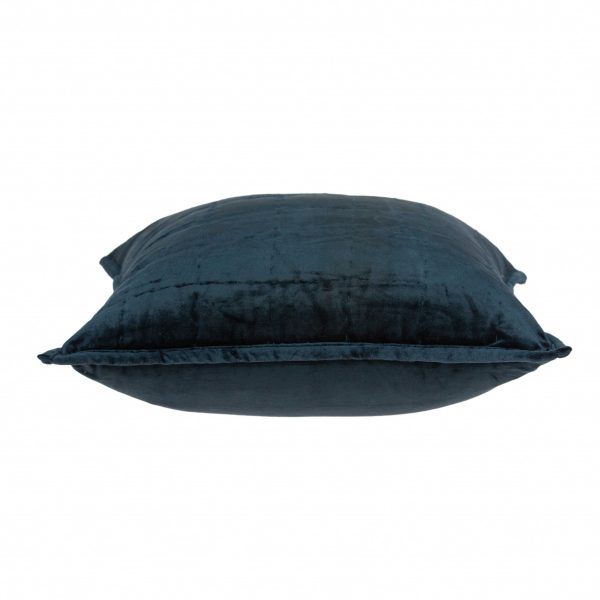 20" x 7" x 20" Transitional Dark Blue Quilted Pillow Cover With Poly Insert - Image 3