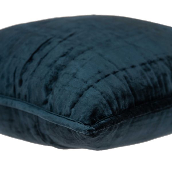 20" x 7" x 20" Transitional Dark Blue Quilted Pillow Cover With Poly Insert - Image 4