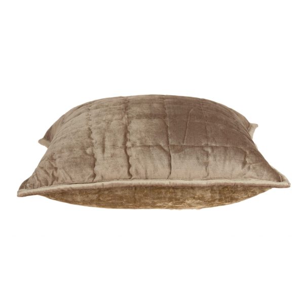 20" x 7" x 20" Transitional Taupe Solid Quilted Pillow Cover With Poly Insert - Image 3