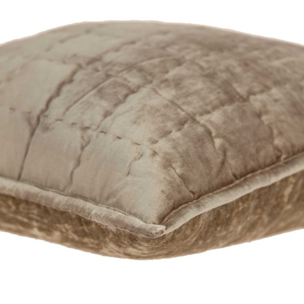 20" x 7" x 20" Transitional Taupe Solid Quilted Pillow Cover With Poly Insert - Image 4